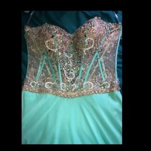 Teal Sparkly Prom Dress